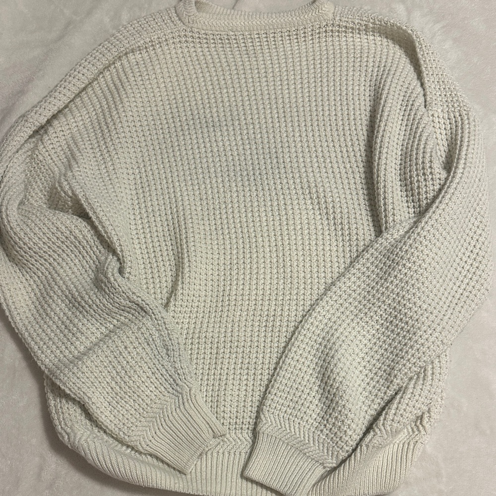 Chunky White Knit Sweater